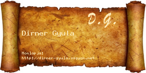 Dirner Gyula névjegykártya